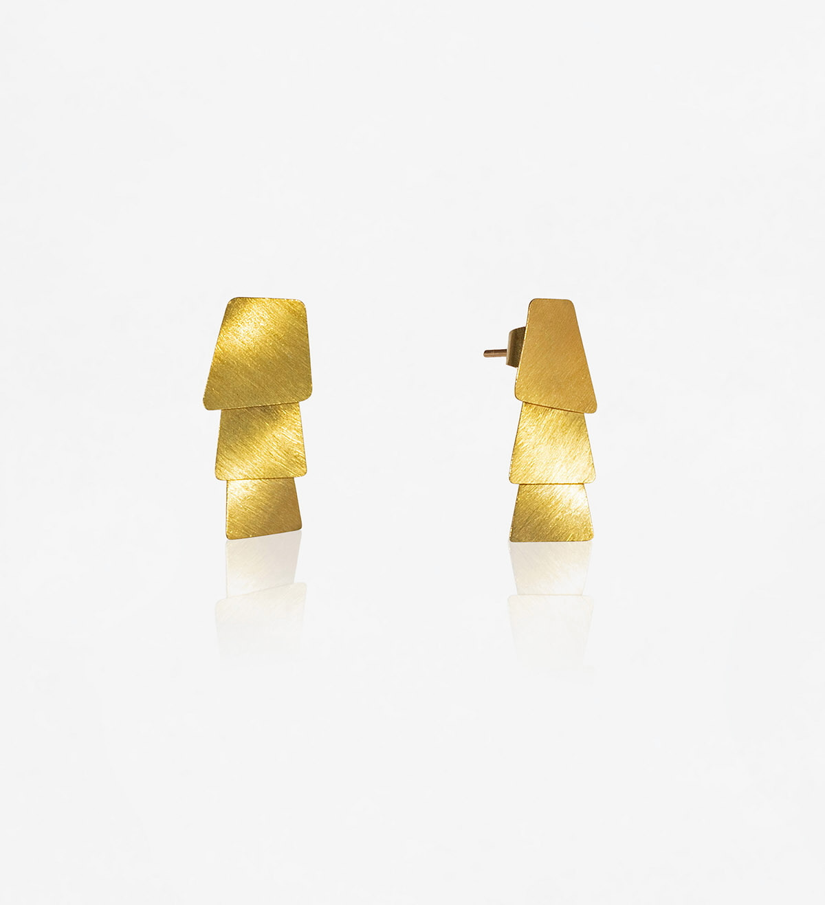 18k gold earrings Aire 3 pcs 30mm