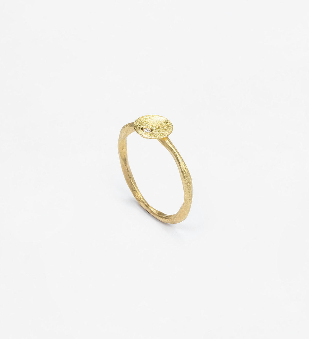 18k gold ring Flô 8mm with diamond 0,025ct