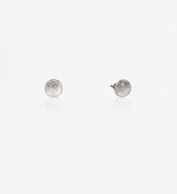 18k white gold earrings Flô 8mm with diamonds 0,05ct