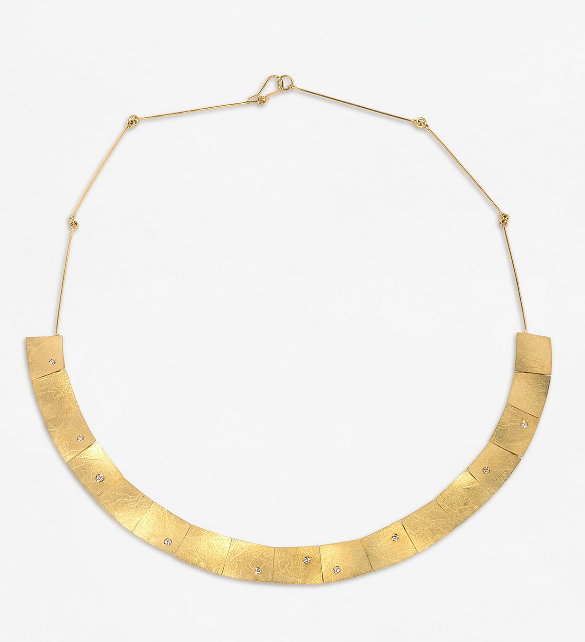 Collar oro Ones y diamantes 0,15ct 42cm