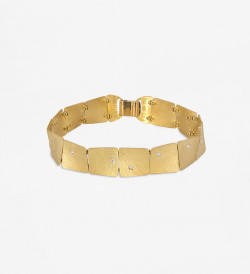 18k gold bracelet Ones 18cm with 10 diamonds 0,15ct
