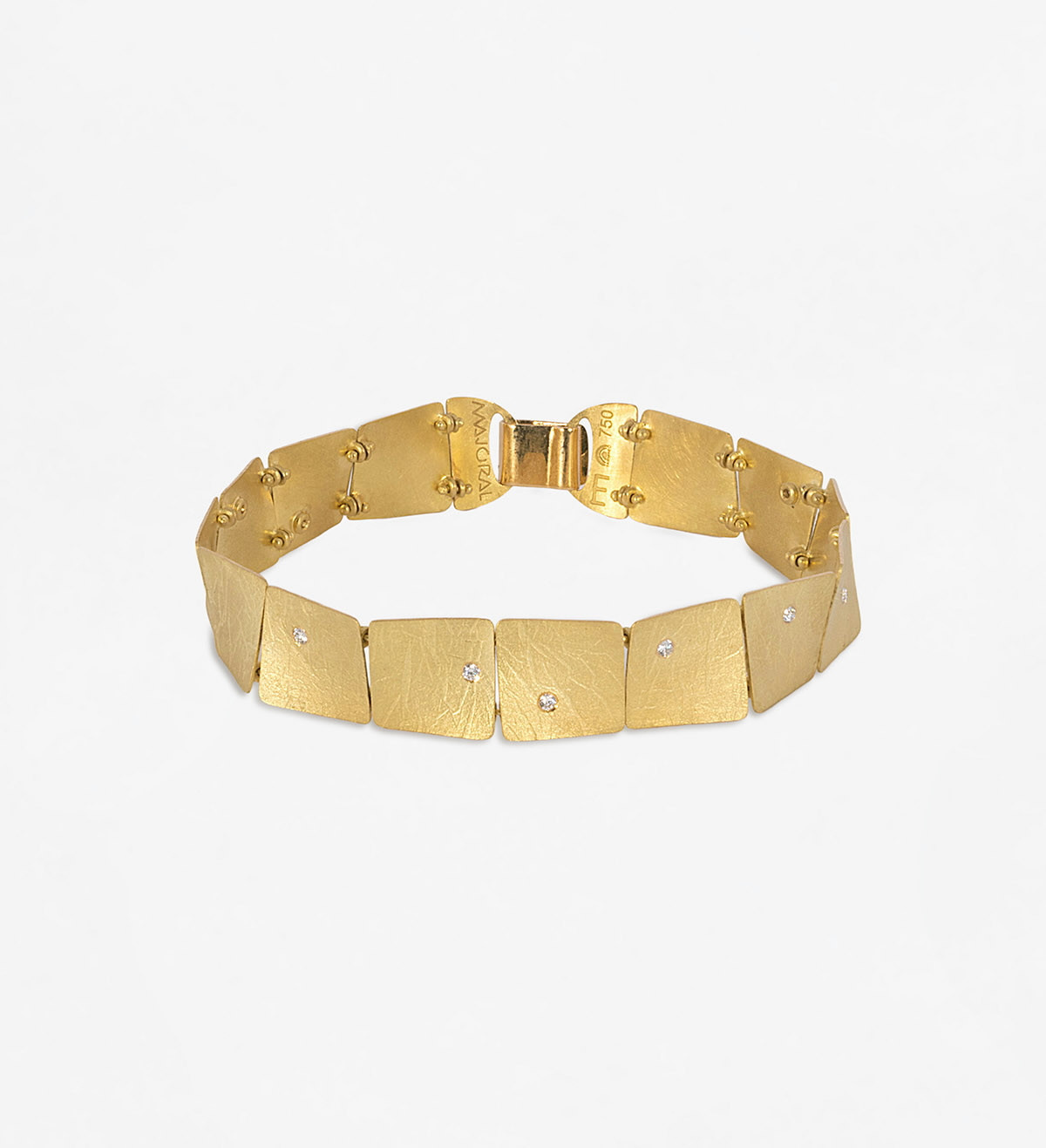 18k gold bracelet Ones 18cm with 10 diamonds 0,15ct