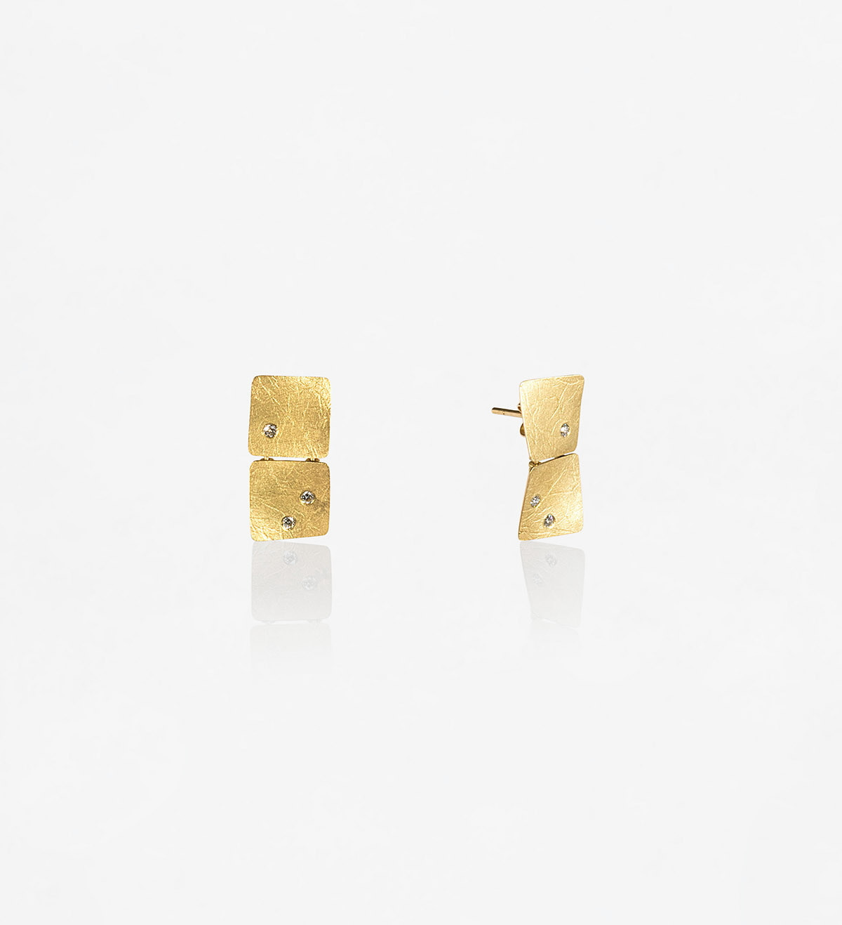 Pendientes oro Ones 22mm con diamantes 0,15ct