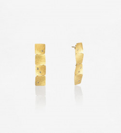 18k gold earrings Ones 45mm with diamonds 0,20ct