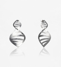 Silver earrings Jungle 70mm