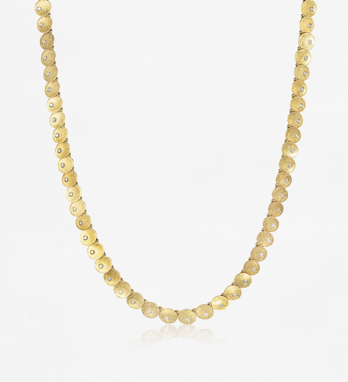 Gold necklace Flô with 57 diamonds 1,425ct 42cm