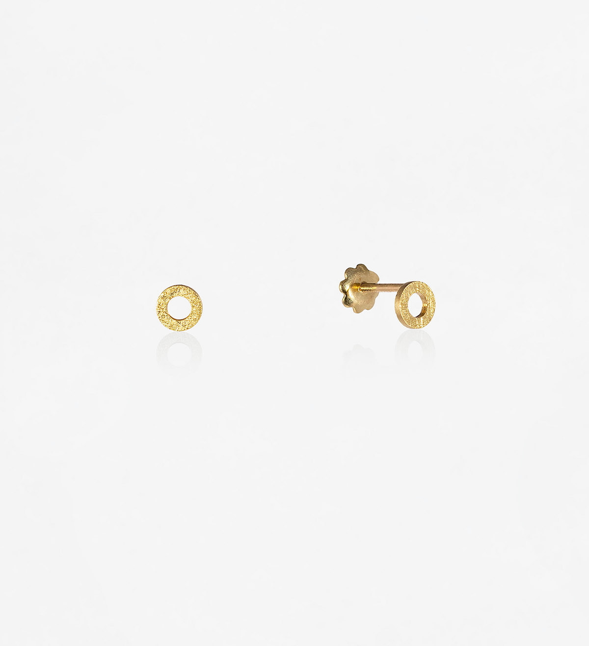 Pendientes oro Fil Pla 5mm