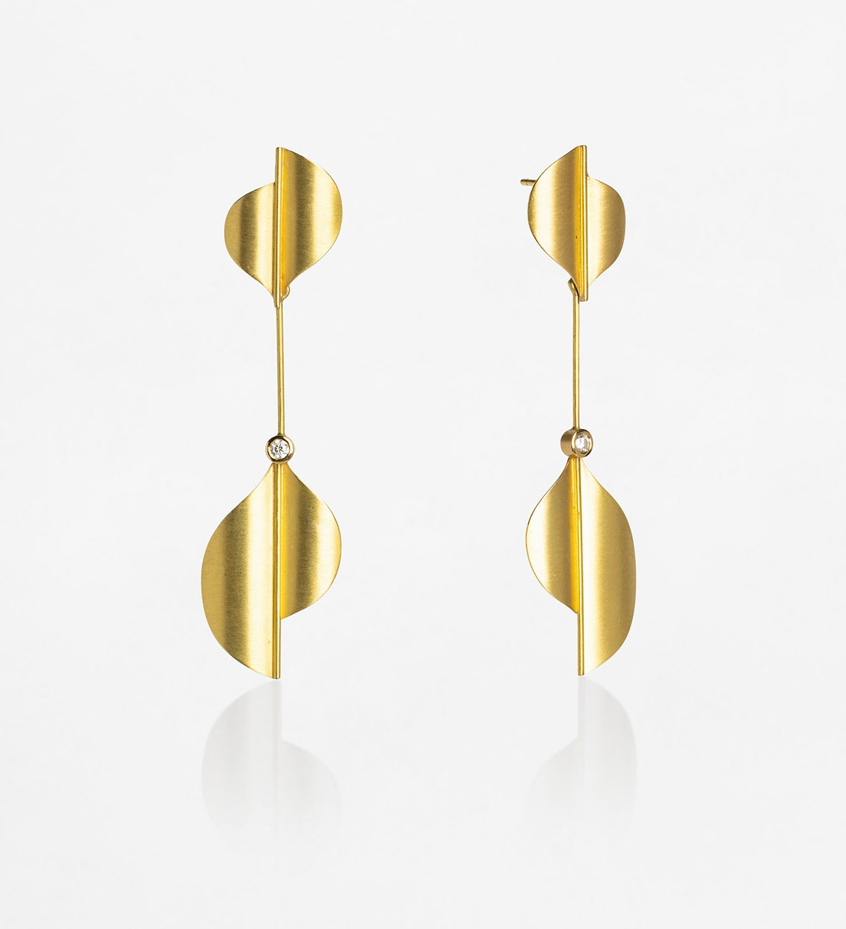 18k gold earrings Seda 62mm with diamonds 0,10ct