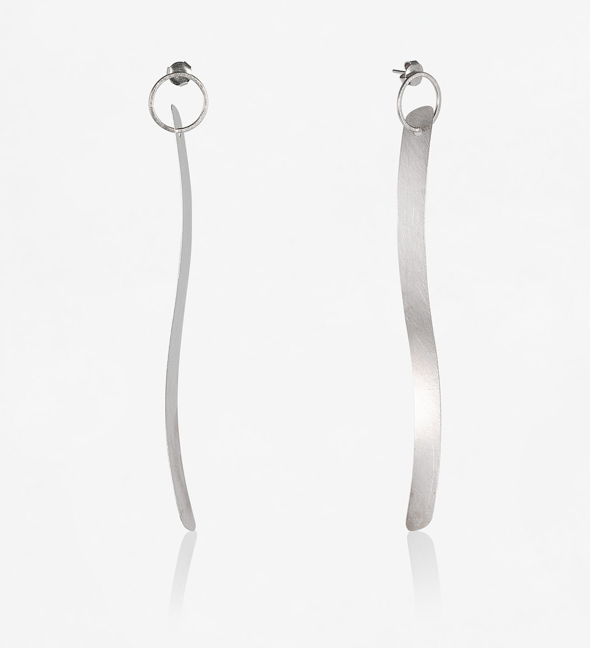 Silver earrings Posidònia 120mm