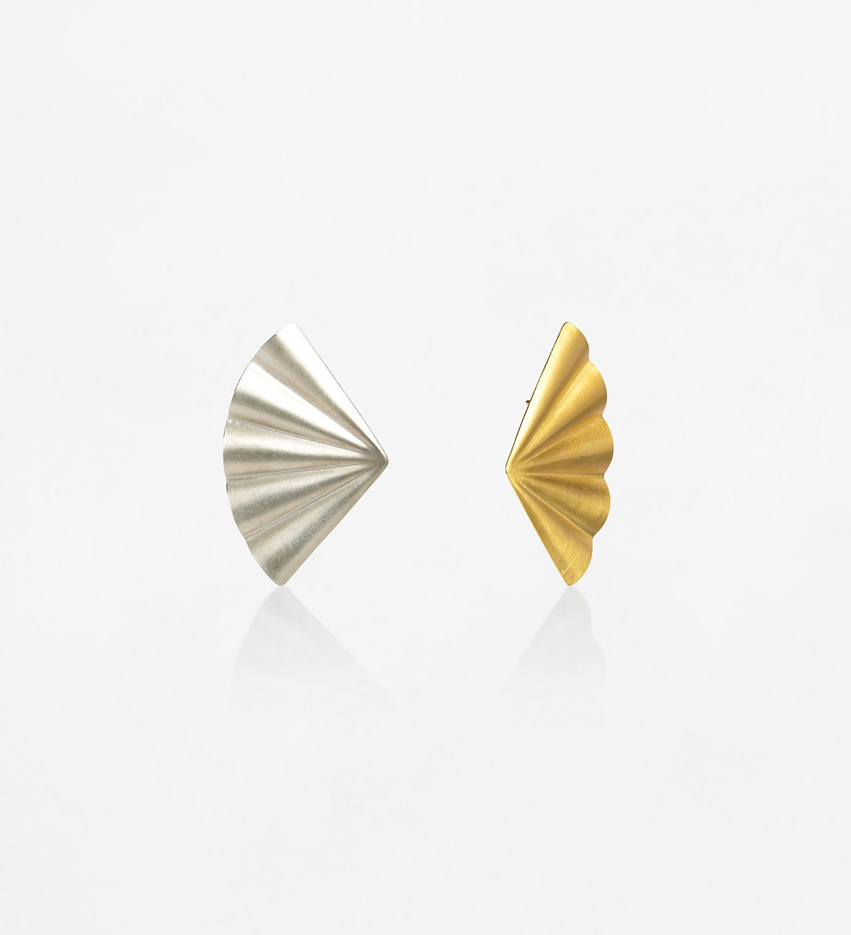 18k gold and silver earrings Maiko 43mm