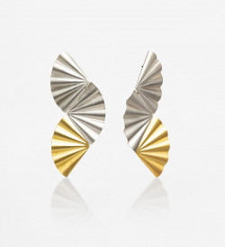 18k gold and silver earrings Maiko 85mm