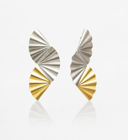Pendientes oro y plata Maiko 85mm