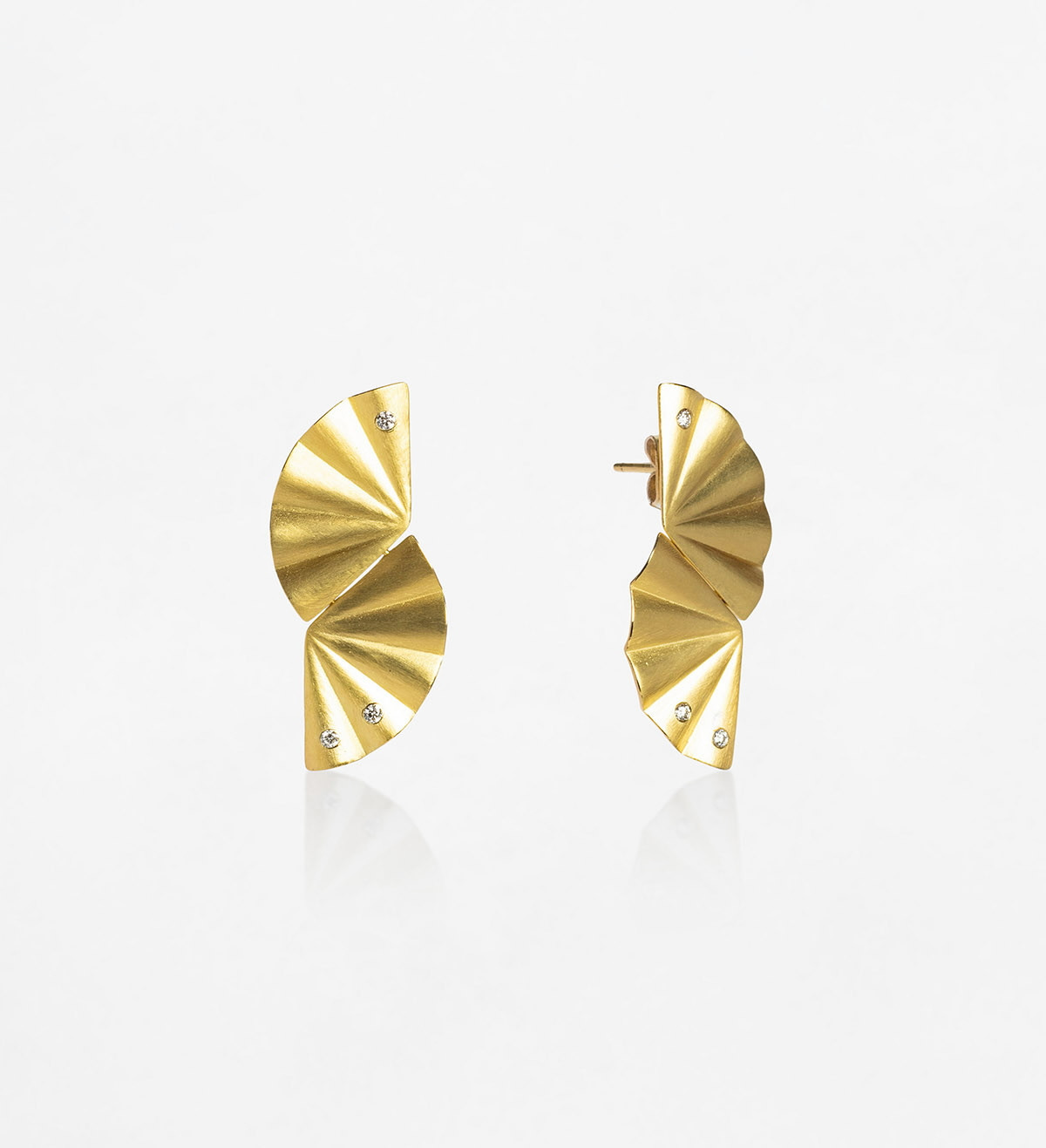 Pendientes oro Maiko con diamantes 0,09ct