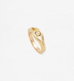 18k gold ring with orange Wennick-Lefèvre sapphire  0,64ct