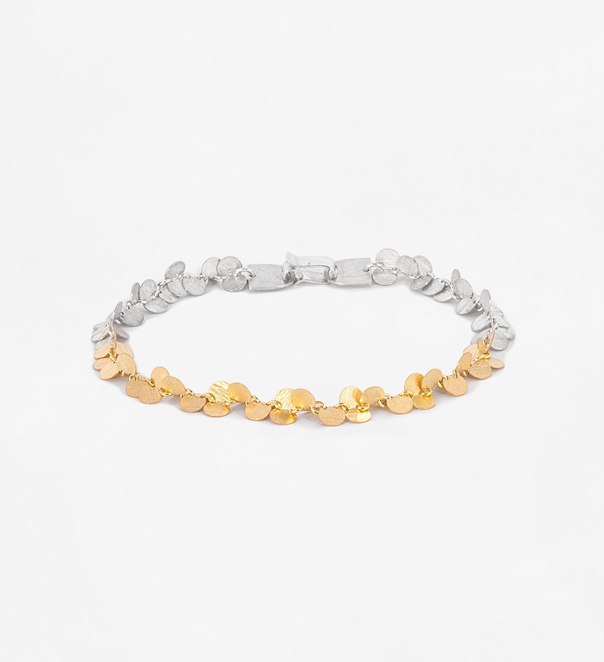 18k gold and silver bracelet Papallones 19cm