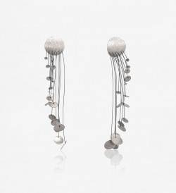 Silver earrings Pluja 85mm