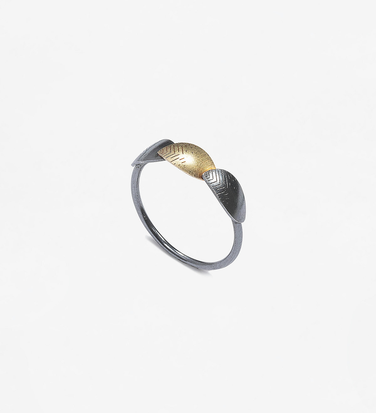 18k gold and silver ring Roma 5mm