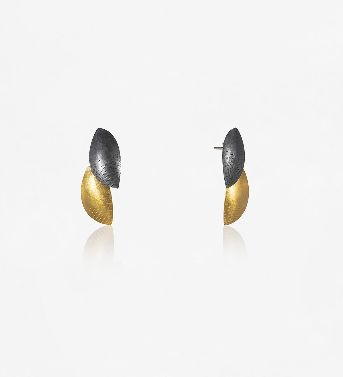 18k gold and silver earrings Roma 30mm