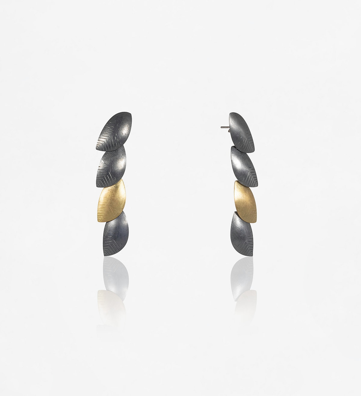 18k gold and silver earrings Roma 60mm
