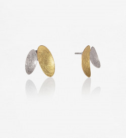 18k gold and silver earrings Samoa 20mm