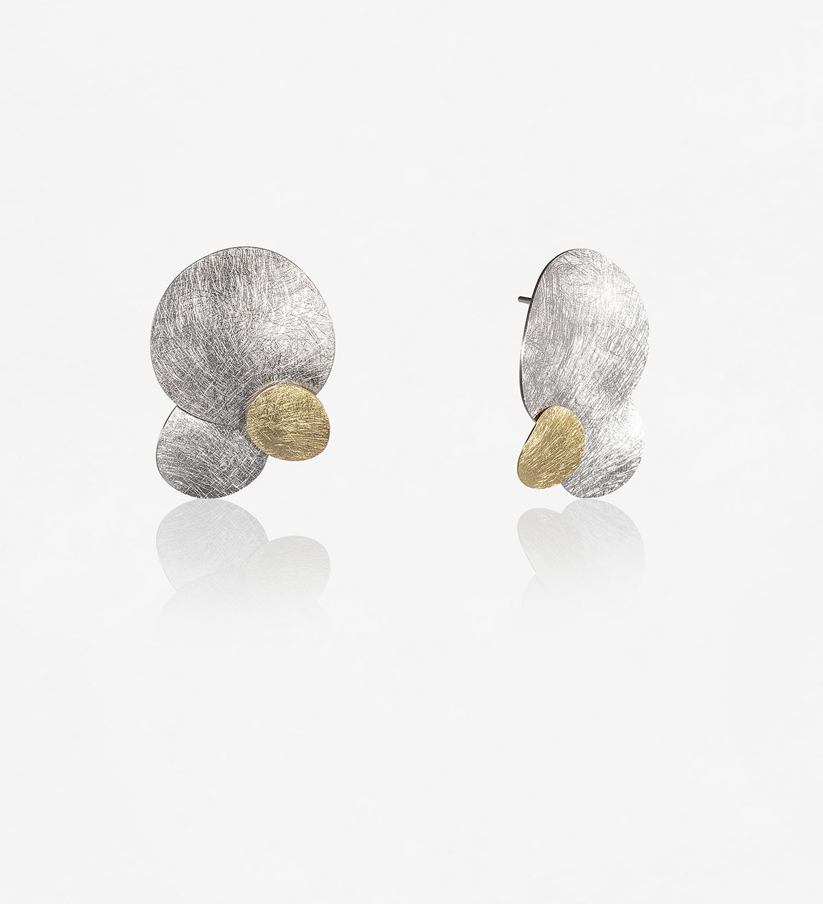 18k gold and silver earrings Xips 35mm