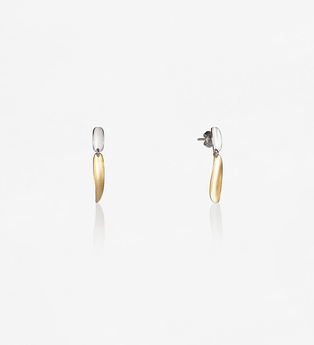 18k gold and silver earrings Volta 30mm