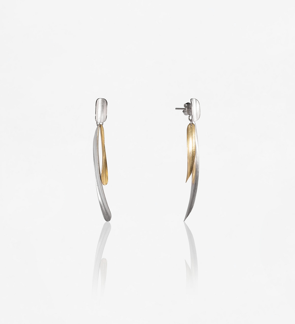 18k gold and silver earrings Volta 60mm