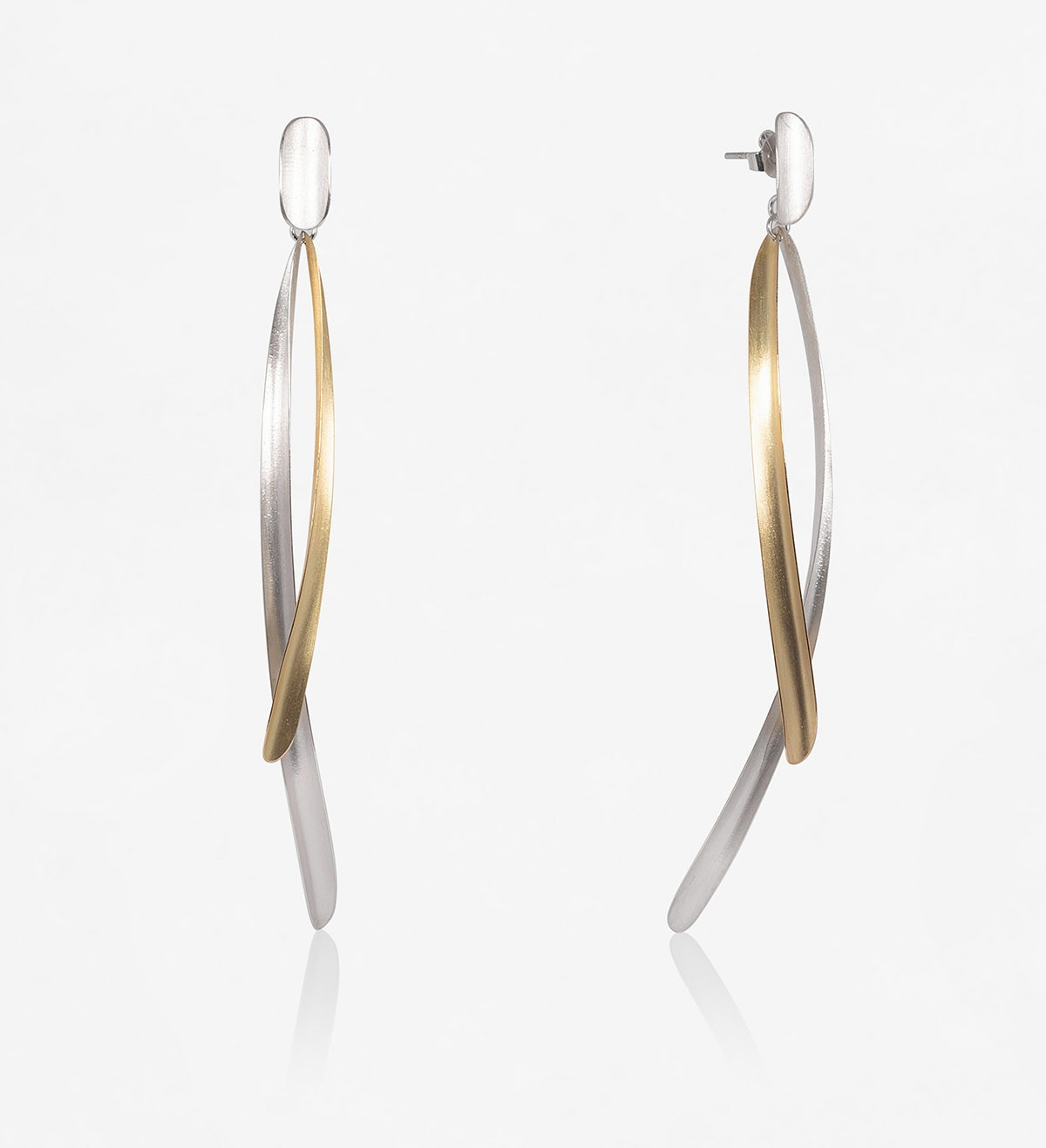 18k gold and silver earrings Volta 112mm