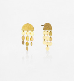 18k gold earrings Party 3 lines 30mm