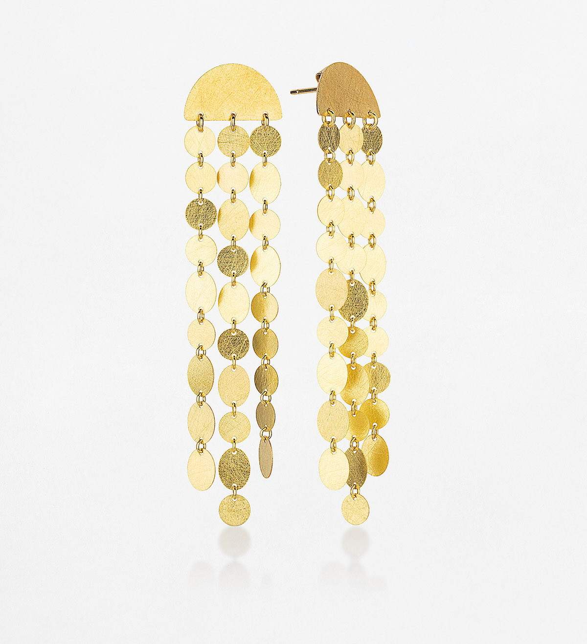 18k gold earrings Party 3 lines 70mm