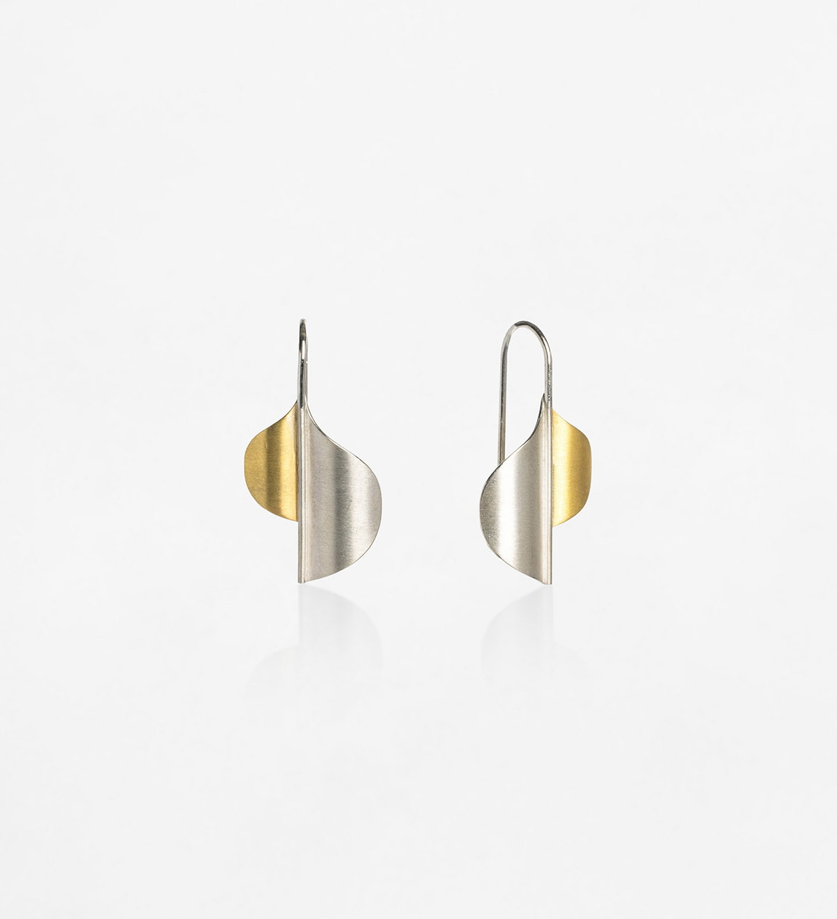 18k gold and silver earrings Seda 30mm