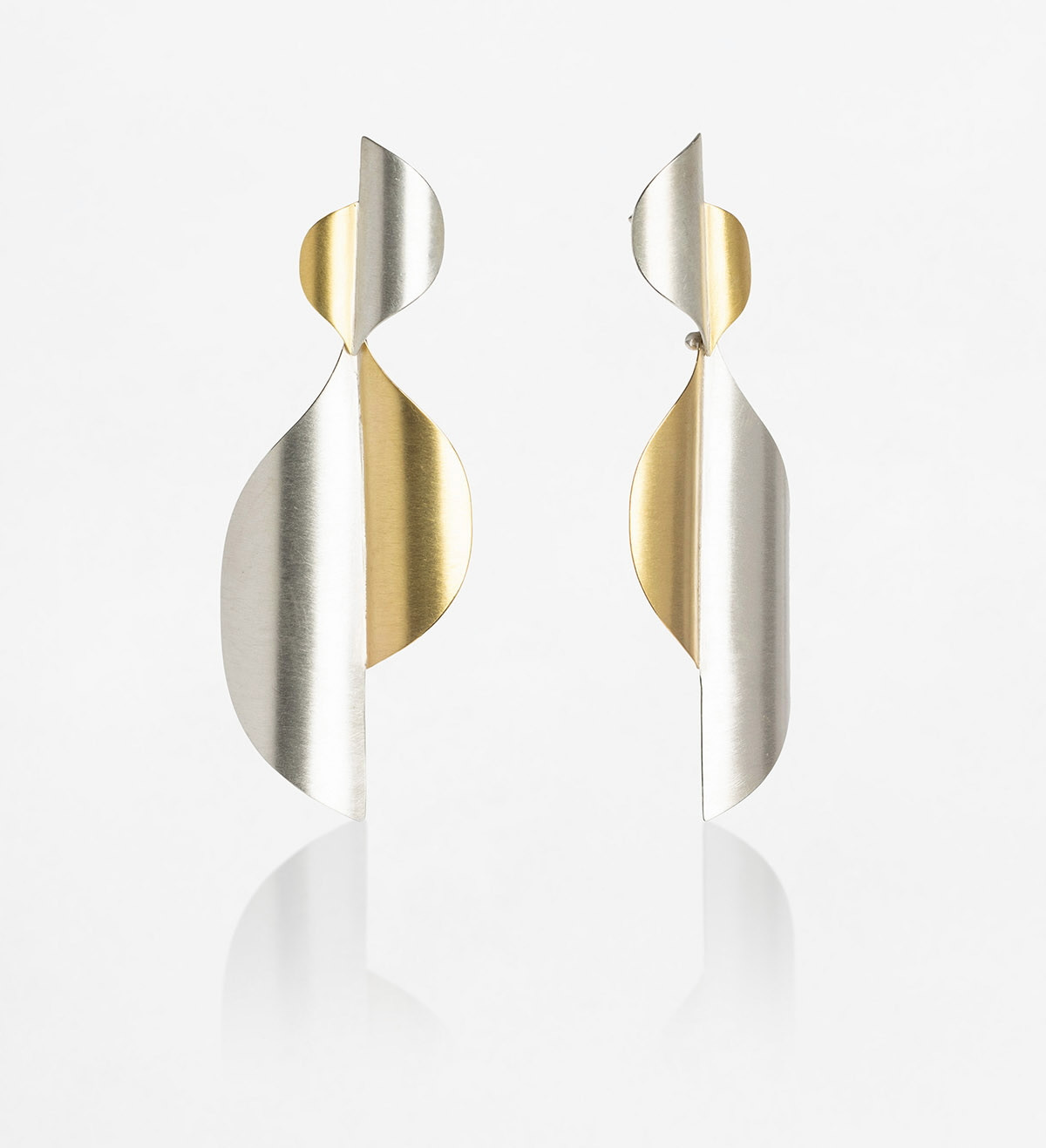 18k gold and silver earrings Seda 65mm
