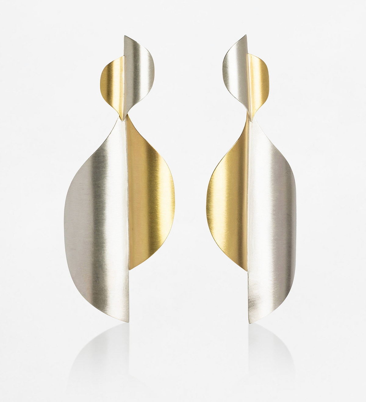 18k gold and silver earrings Seda 85mm