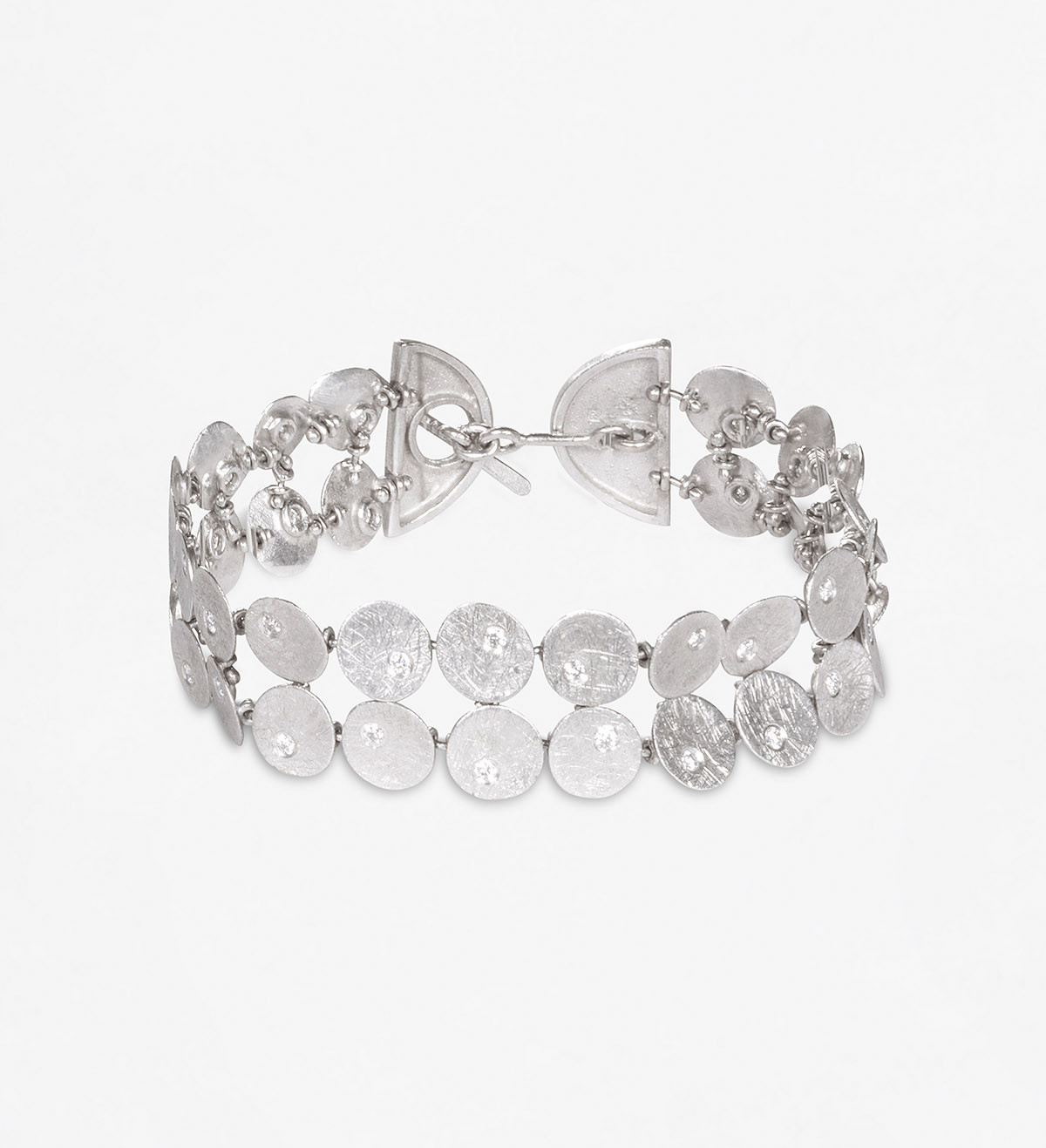 Pulsera oro blanco con 38 diamantes 0.95ct