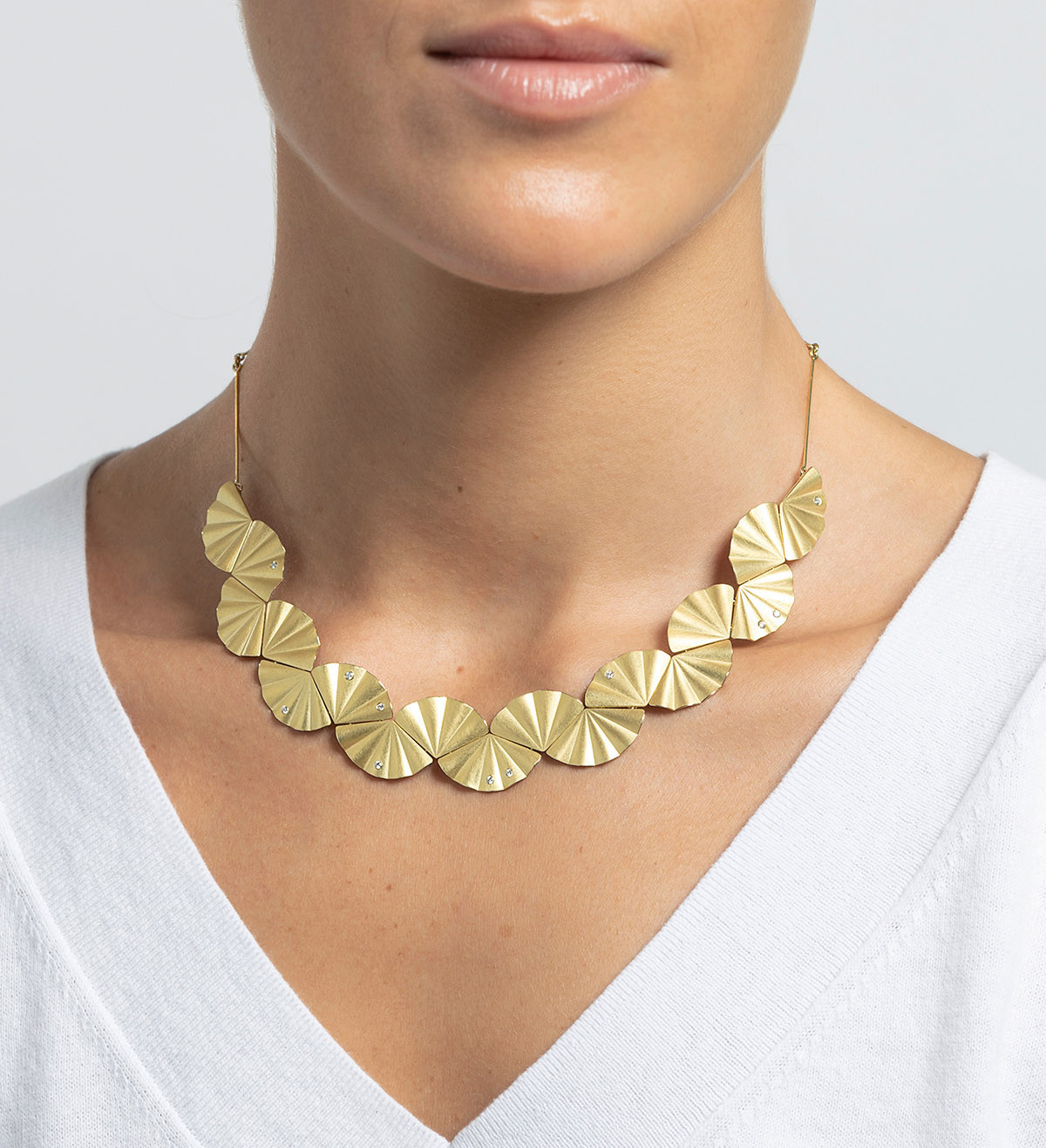 Collar oro Maiko con diamantes 0,16qt 43cm