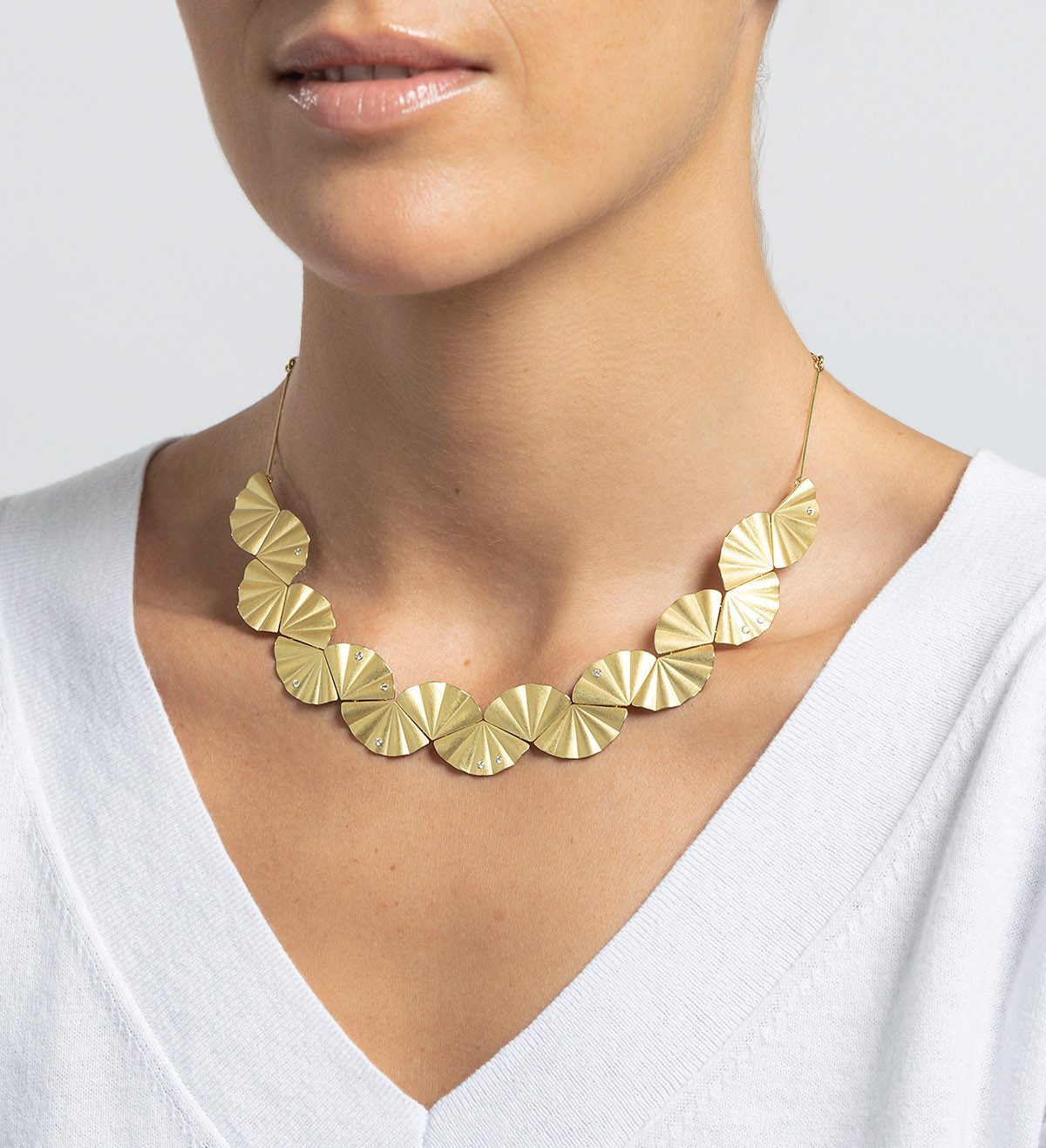 Collar oro Maiko con diamantes 0,16qt 43cm