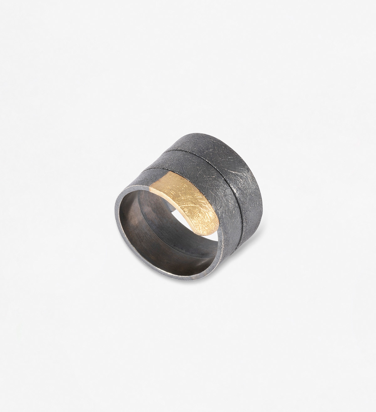 18k gold and silver ring Posidonia 17mm