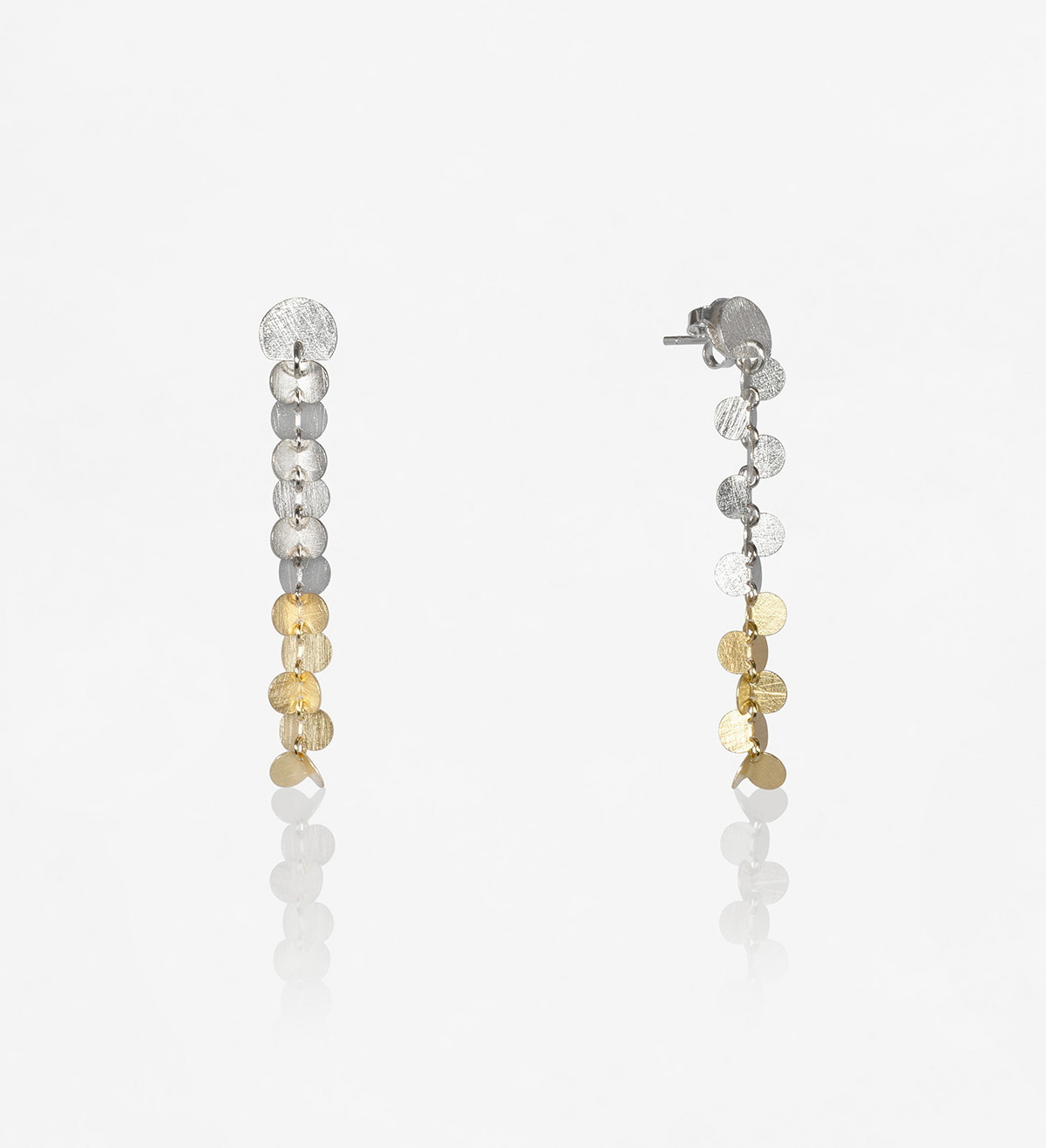 18k gold and silver earrings Papallones 50mm