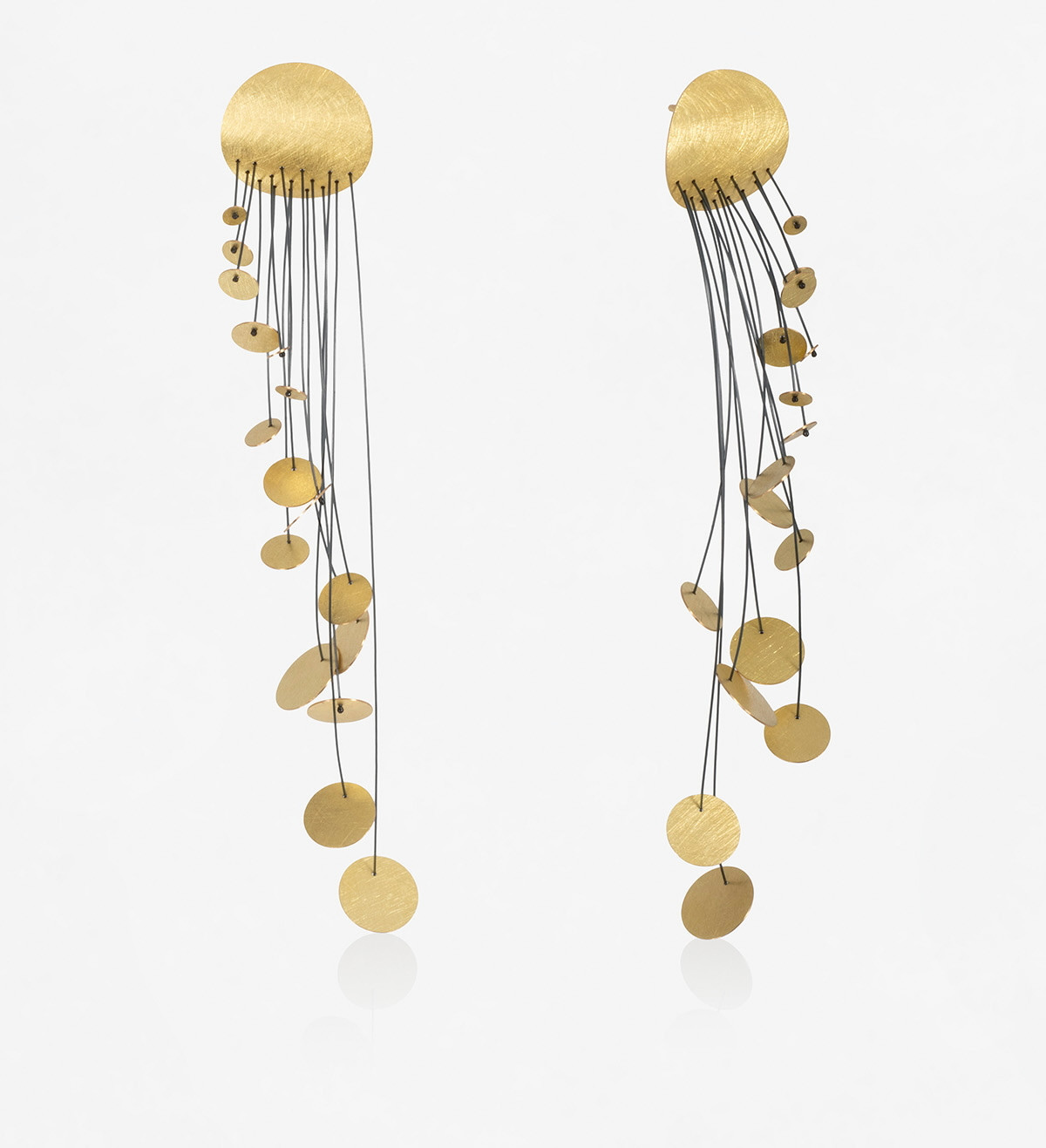 18k gold earrings Pluja 85mm