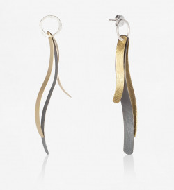 18k gold and silver earrings Posidònia 70mm