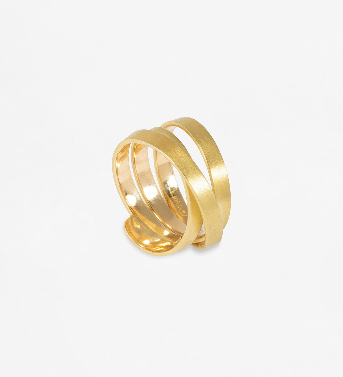 18k gold ring Posidònia 15mm