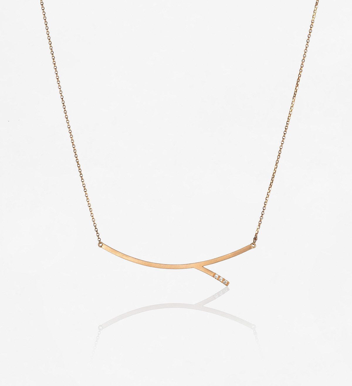 18k rose gold necklace Feel diamonds 0,021ct 45cm