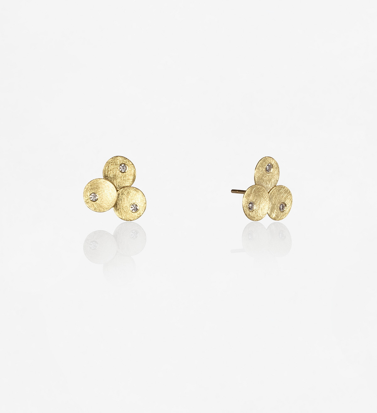 18k gold earrings Flô with diamonds 0,15ct