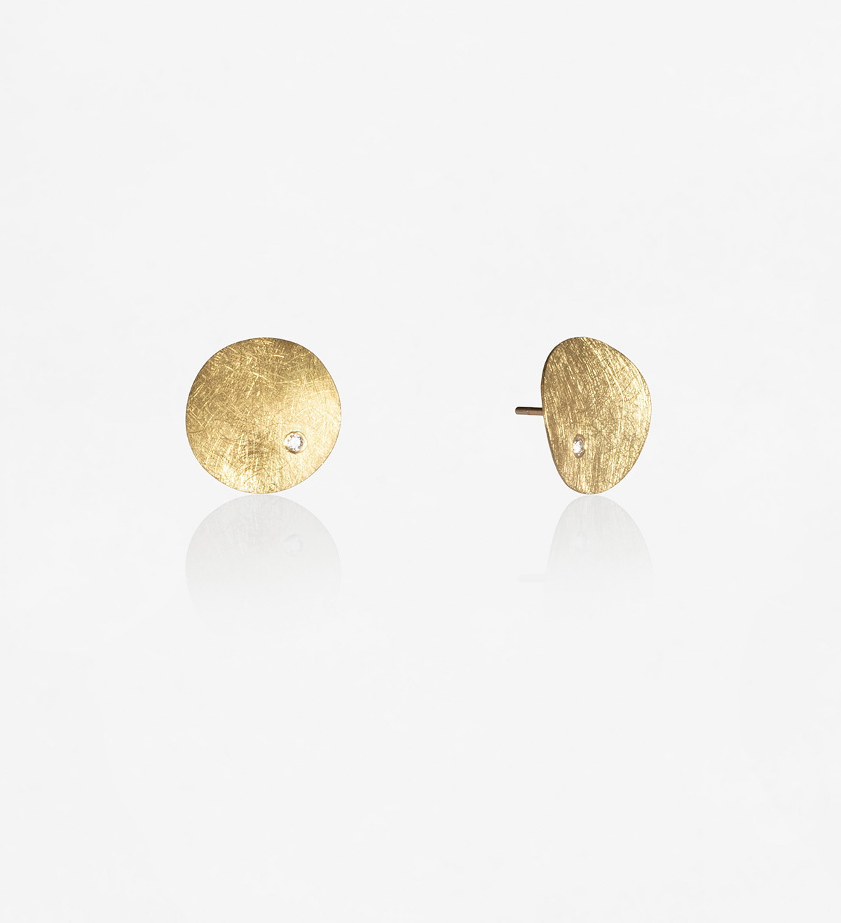 18K gold earrings Xips 15mm with Diamonds 0.05ct