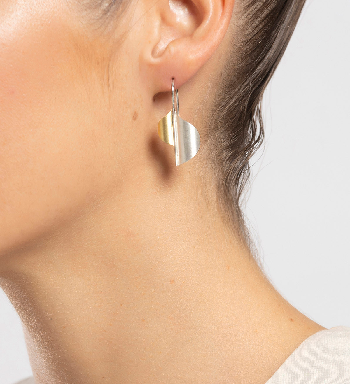 18k gold and silver earrings Seda 30mm