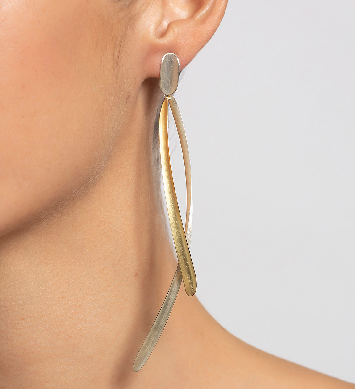 18k gold and silver earrings Volta 112mm