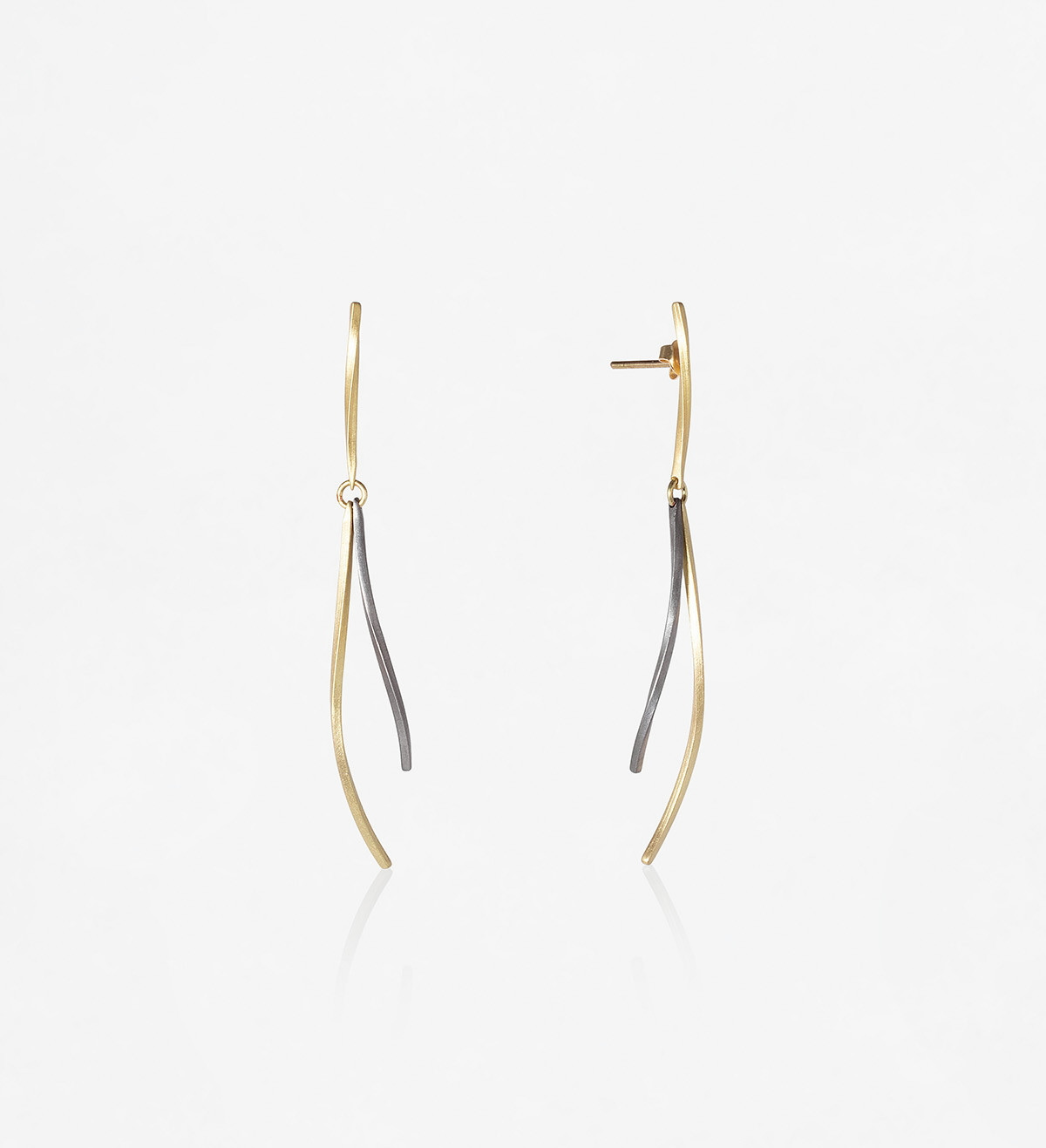 18k gold and titanium earrings Pinassa 60mm