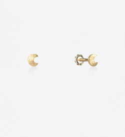 18k gold earrings Símbol moon 5mm