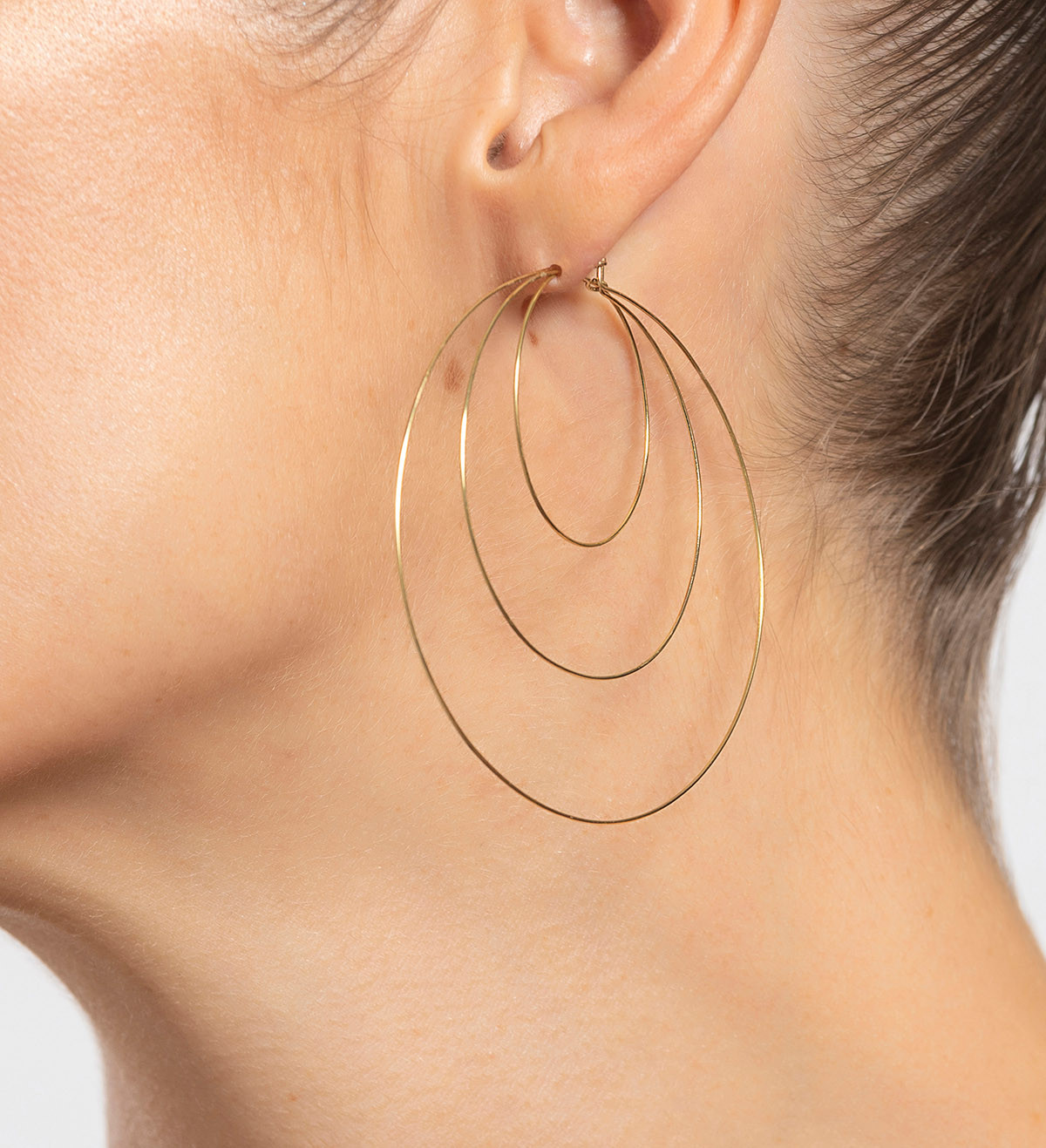 18k gold earrings Mini 30mm