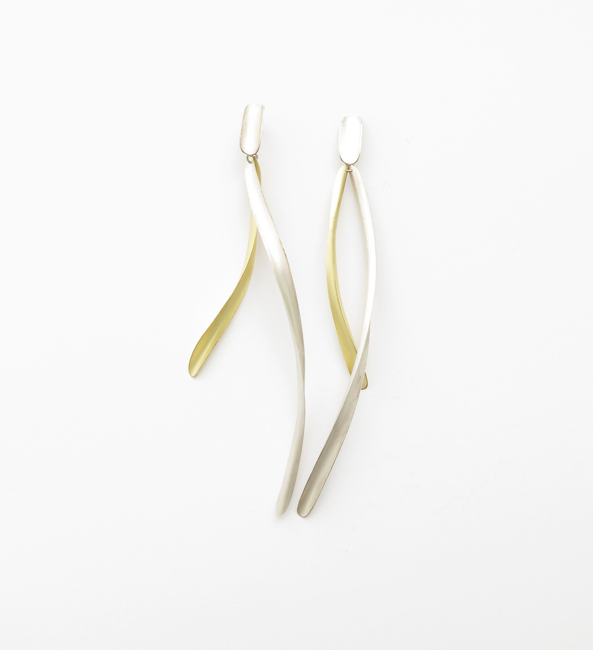 18k gold and silver earrings Volta 112mm